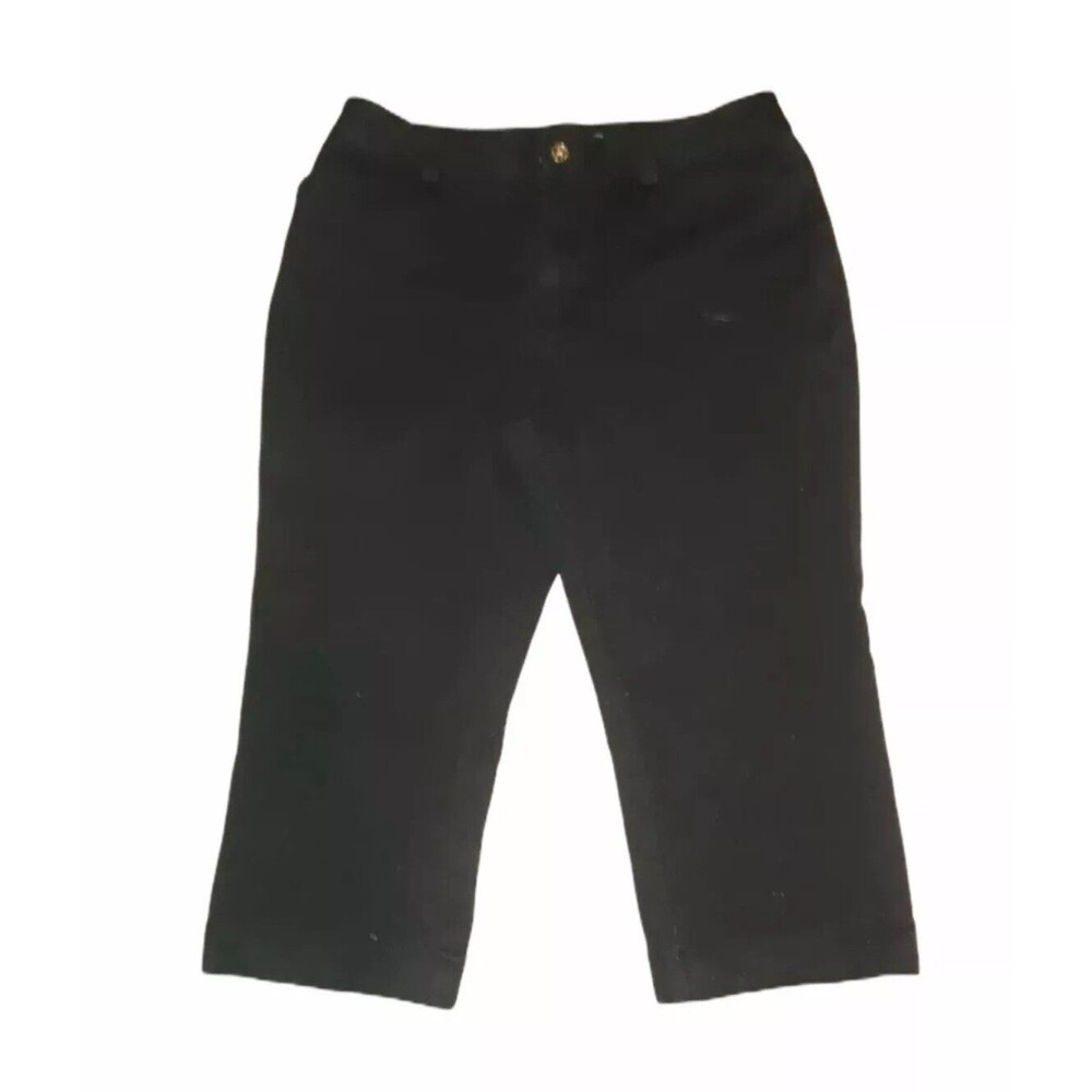 Lauren Ralph Lauren black cuffed cropped pants size 10